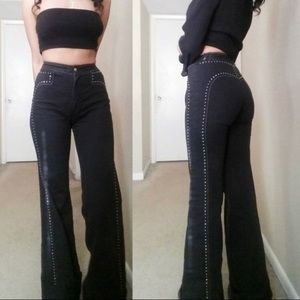 Black studded Vintage Bell Bottoms **RARE** 1970🔥
